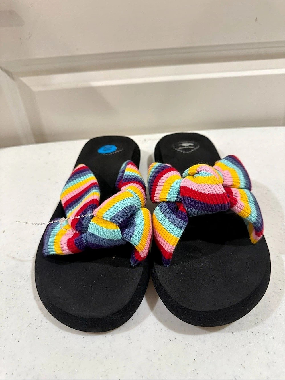 NEW Rocket Dog Rainbow Bow Slide Sandals ~ Size 10